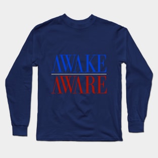 V2020-AWAKE/AWARE [BLUE OVER RED] Long Sleeve T-Shirt